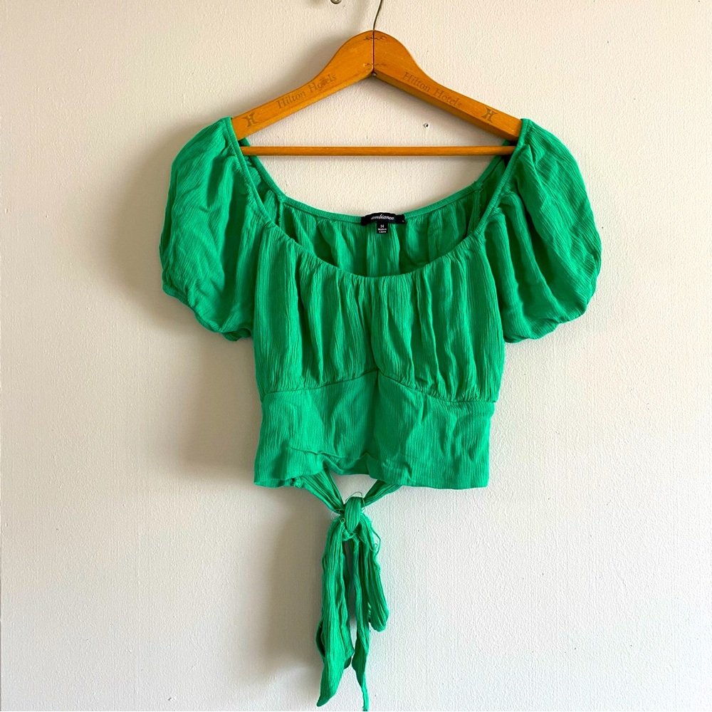 Ladies Cropped Tie-Back Top
